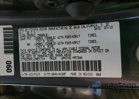 2018 Toyota Tacoma Double Cab из США, поврежденный, VIN 3TMDZ5BN1JM051714